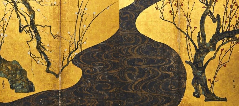 尾形光琳「紅白梅図」
