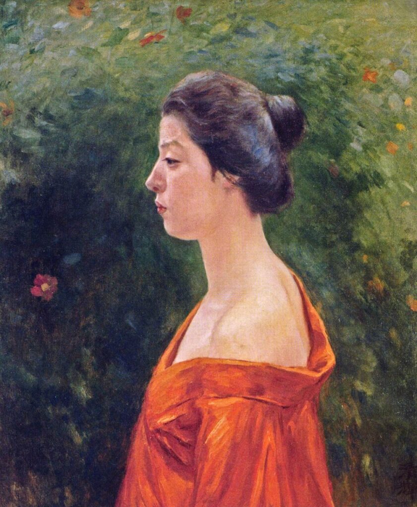 黒田清輝「赤い衣を着たる女」