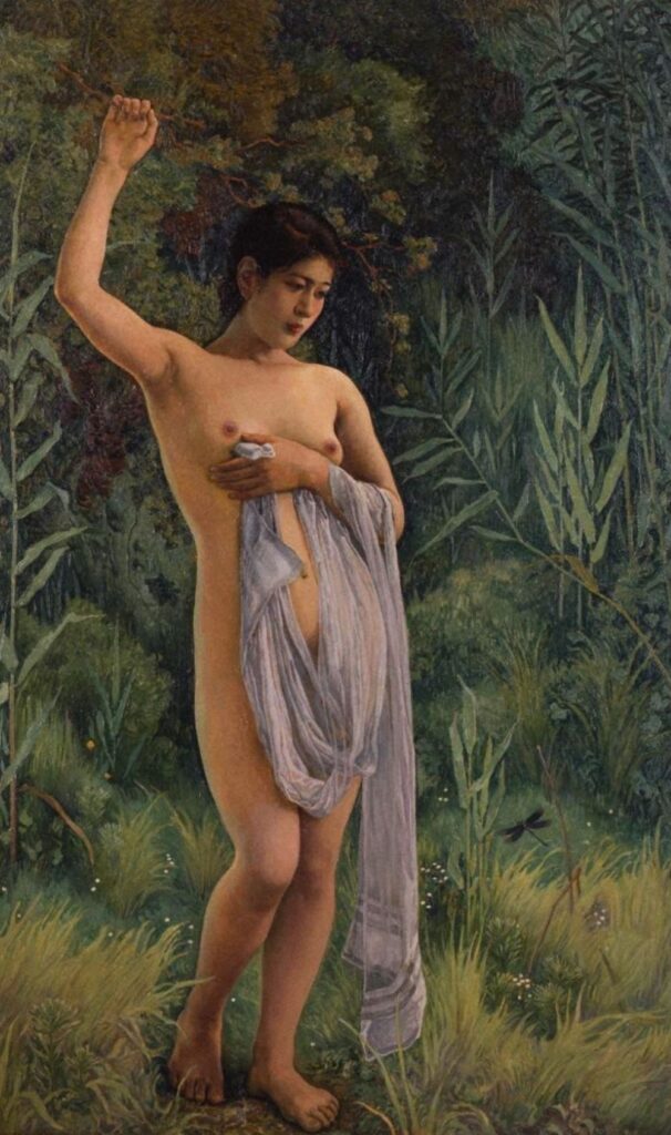 鹿子木孟郎「浴女」